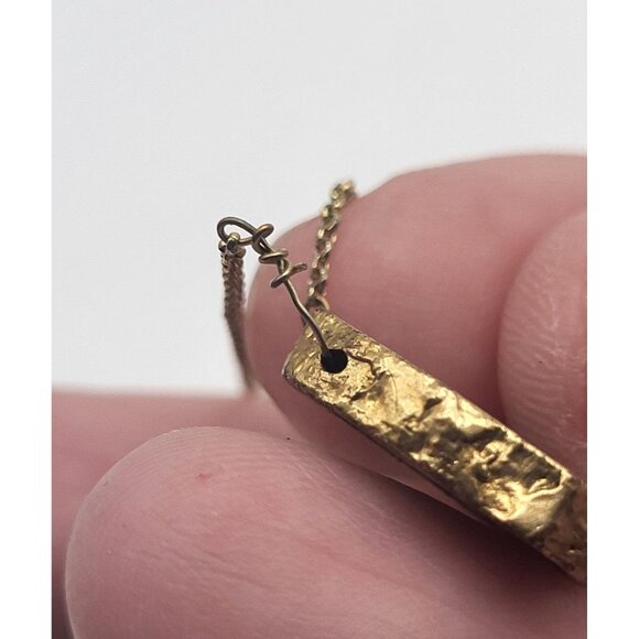 LUNA NORTE Earth Wind & Fire Necklace Turquoise Gold Plated Brass Dainty - Picture 9 of 9